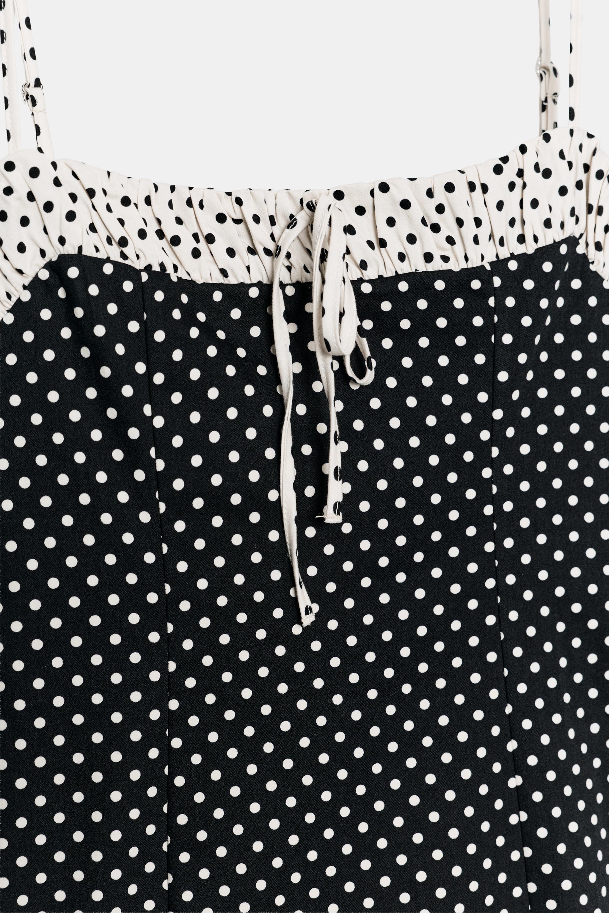 COMBINATION POLKA DOT MINI DRESS